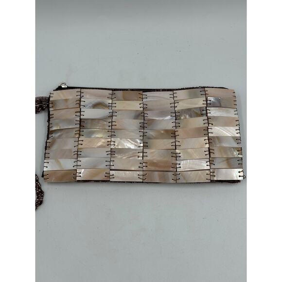 VTG Mother Of Pearl Seashell Clutch Y2K 2000's Mermaid Beach Vacation - Picture 2 of 10